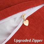 FUTEI Pack of 2 Chenille Throw Pillow Covers 26x26 Inch, Red - Image 4