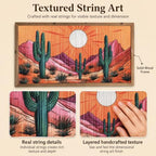 flangairy 24x12 Inch Cactus Macrame Wall Art, Southwestern Desert Decor - Image 2