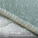 decorUhome Soft Chenille Throw Pillow Covers 24x24 Set of 2 Aqua Haze - Image 4