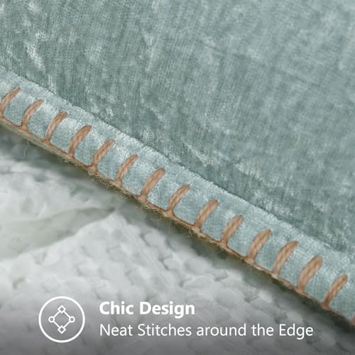 decorUhome Soft Chenille Throw Pillow Covers 24x24 Set of 2 Aqua Haze - Image 4