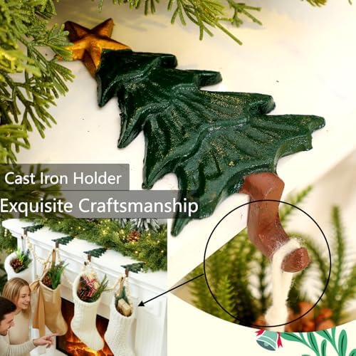 MorningRo 4 Pcs Stocking Holders for Mantel Iron Weighted,Christmas Tree - Image 4