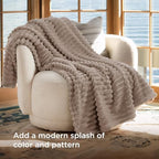 Bedsure Soft Light Brown Throw Blanket for Couch Decor Gifts 50"x70" - Image 3