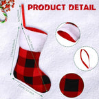 Honoson 100 Pieces 7 Inch Christmas Stockings Bulk Mini Buffalo Plaid Stocking Classic Stocking Red and Green Plaid Design Small Christmas Stockings Rustic Socks for Xmas Holiday Decorations - Image 2