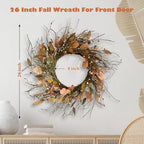 26 Inch Fall Wreath for Front Door Large Full Magnolia Leaf Wreath - Image 2
