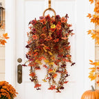 Riceshoot 7 Pcs Fall Hanging Basket Wreath for Front Door Outdoor by Zuqqaaoor