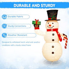 Hykolity 3.7 FT Collapsible Pop-Up 3D Lighted Snowman Family Set of 3, Outdoor Christmas Snowman Decorations with 250 Warm White LED Lights for Yard, Lawn and Porch - Image 4