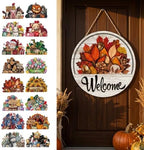 16 Pcs Interchangeable Front Door Welcome Sign, Magnetic Wood Hanging Decor by NEWHOUSEHOLDTOOLECOLOGY