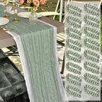 16 Pack Sage Green Cheesecloth Table Runner Rustic Gauze 22 x 108 inch Cheese Cloth Table Runners for Wedding Bridal Shower Birthday Party Table Runner Thanksgiving Christmas Decor by Cudmia