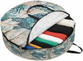 Ocean Turtle Round Storage Bag 24 Inch, Retro Coral Starfish Anchor Coastal Wood Clothes Storage Container with Handles Heavy Duty Organizer for Comforter, Bedding & Holiday Wreaths by Unknown