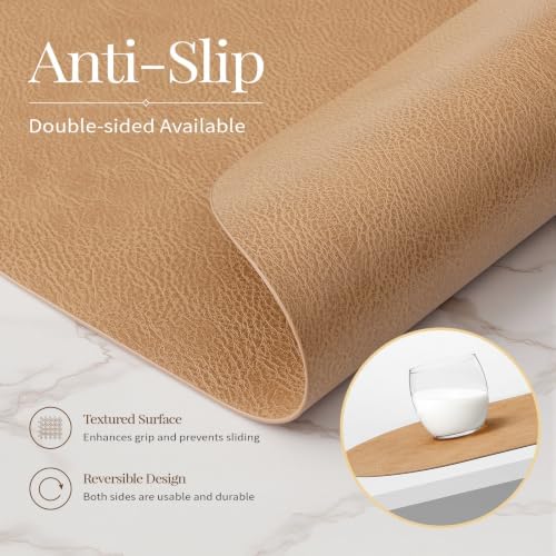 Homaxy Oval Heat Resistant Placemats Set of 8, Camel - Image 4