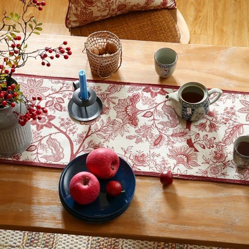 ISAENNE Designer Vintage Linen Long Table Runner,102"x12"-Ruyi A - Image 7