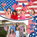 Newwiee USA Handheld Flags on Stick 12 x 18 Inch American Flags with Safety Spear Top for 250th Anniversary Independence Memorial Day 4th of July Yard Garden Decoration(225 Pcs,Usa Flag) - Image 6