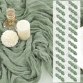 24 Pack Cheesecloth Table Runner, 35 x 120 Inch Boho Gauze Sage Green Table Runner 10ft Rustic Sheer Cheese Cloth Table Decor for Wedding Baby Bridal Shower Birthday Party Table Decoration by PWDAN