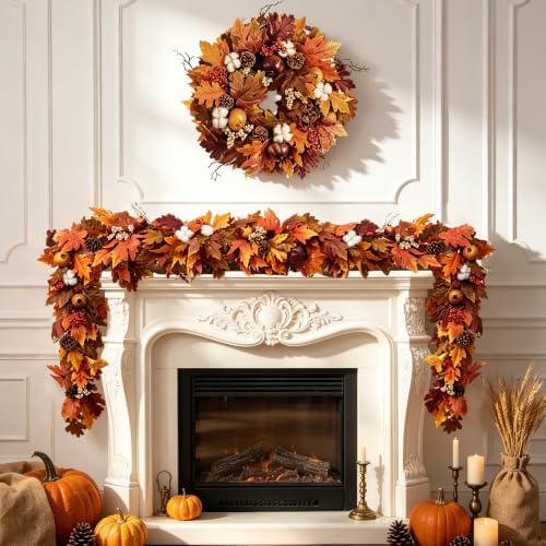 JORNOY 6FT Fall Garland for Mantle - Image 5