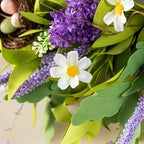 Glitzhome 24" Easter Wreath with Lavender and Bird Nest Spring Front Door Decoration Artificial Eggs Wreath for Home Party and Holiday Celebrations - Image 6