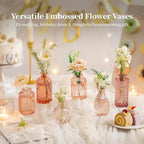Glasseam Glass Bud Vases for Centerpieces, 10Pcs Pink Small Flower Vase Set - Image 5
