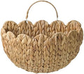 Scalloped Wicker Wall Basket, Water Hyacinth Hanging Basket with Handle by S310