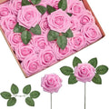 InnoGear Artificial Flowers, 100 Pcs Pink Foam Fake Roses Bulk with Stems for Decoration DIY Wedding Bouquets Centerpieces Bridal Shower Party Valentines Christmas Tree by InnoGear