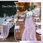 Aktor 12 Pack Lavender Cheesecloth Table Runner 10Ft Gauze Table Runner Boho Semi Sheer Cheese Cloth Fabric Runners for Wedding Birthday Baby Shower Party Table Decoration（Lavender） - Image 4