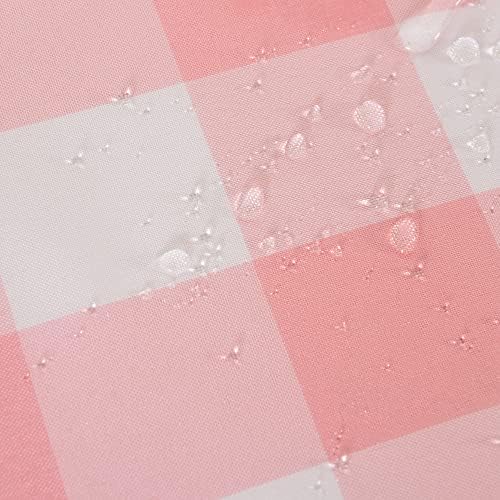 Cupuamon 2 Pack Waterproof Polyester Fabic Rectangle Checkered Tablecloth，60x120 Outdoor Table Cloth，Oil Stain Prevention Table Cloth for Pinics and Parties（Pink and White） - Image 5