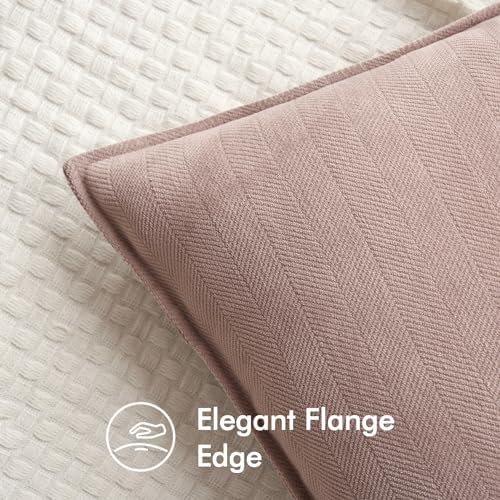 MIULEE Pack of 2 Blush Pink Decorative Chenille Pillow Covers 20x20 Inch - Image 2