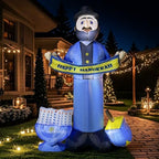 6FT Hanukkah Inflatable Decorations Menorah and Dreidel, Happy Hanukkah Blow up Decorations, Built-in LEDs for Chanukah Decor Front Garden Lawn Yard Patio Outdoor - Image 6