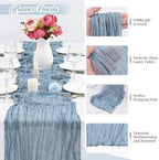 12 Pack Dusty Blue Cheesecloth Table Runner,20x120 in Table Runner - Image 3