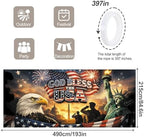 7 * 16FT Eagle flag God Bless The USA Garage Door Cover Decorations Independence Day Garage Door Banner for Outdoor Indoor Patriot Party Photography Backdrop - Image 2