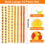 15 Pack of 5 FT Marigold Garland Decoration for Pooja & Diwali - Image 3