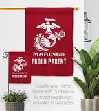 Proud Marine Parent House Flag - 2 pcs Pack Armed Forces Corps USMC Semper Fi United State American Military Veteran Retire Official - Banner Small Garden Yard Gift Double-Sided 28 X 40 - Image 7