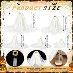 Woanger 5 Pcs Halloween Ghost Table Decorations Light Up Ghost Indoor Decor - Image 3