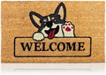 Coir Welcome Mat, Non-Slip, Welcome Dog, 17 x 29 in by AmaruDoorMats