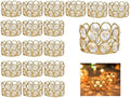 Pack of 20 Gold Crystal Tealight Candleholders - Candlestick Bowls Tea Lamp Candle Holders, Votive Candlestick Holders for Table Centerpieces, Diwali Decorations for Wedding Holiday Party Home Decor by Lovecat