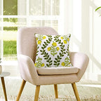 Alysheer Embroidered Decorative Throw Pillow Cover 18"x 18" Set of 2 Yellow - Image 5