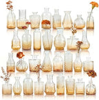 Der Rose 32pcs Amber Bud Vases in Bulk Vintage Vases for Fall Home Decor by DerRose