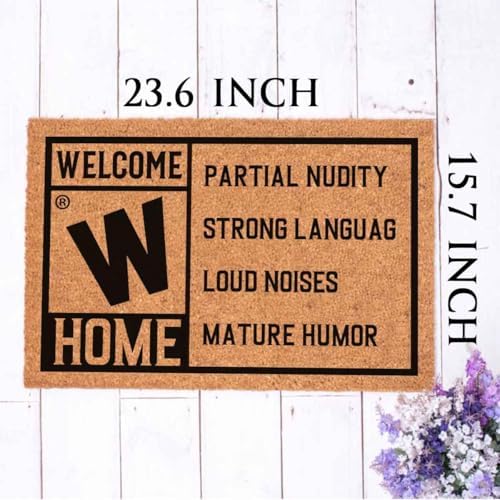 Funny Coir Doormats Home Movie Rating Welcome Front Porch Patio Decor Doormat For The Entrance Way Outside Personalized Rugs with Heavy-Duty Backing Non Slip Outdoor Mat Novelty Gift 23.6 x 15.7 inch - Image 5