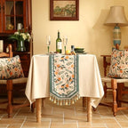 Patdrea Designer Vintage French Linen Table Runner,12"X87"-Palladin A - Image 2