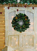Serene Spaces Living Artificial Magnolia Leaf Garland and Wreath, Ideal to Hang at Wedding, Store Display, Window Sill, Fall Decor, Holiday Décor (24" Green & Brown Magnolia Wreath) - Image 4