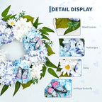 Garvee 20" Spring Summer Wreaths for Front Door, Hydrangeas Wreath - Image 5