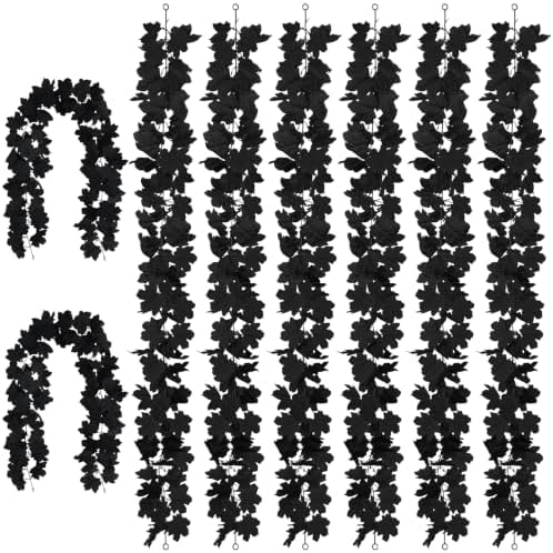 48FT Black Halloween Garland 8pcs Maple Leaf, Table Mantel Gothic Decor by VirtuGroBuyNow
