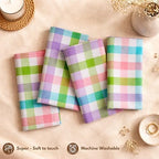 Native Fab Easter Check Dinner Napkins Set of 12, 18x18 Inches, 100% Cotton, Colorful & Absorbent Fabric for Parties, Weddings, Holidays, Reusable Washable Cloth Napkin for Everyday Use - Multi Color - Image 6