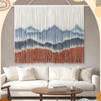 Tiamon Boho Wall Decor - 59''W x 35.4'' L Macrame Wall Hanging Dip-Dye Large Tapestry Art for Home Bathroom Farmhouse Bedroom Living Room Office Natural Modern Rustic Decoration - Image 7