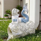 Mermaid Gutter Downspout Splash Block Statue, Garden Outdoor Animal Decor Sculpture, Diverter Rain, Decorative Extension, Waterproof Resin, Fits 3"x4" Rectangular Downspouts, Unique Gift - Image 2