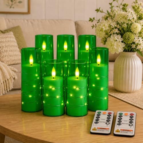 Raycare 7 Pack Flameless Battery Operated Pillar Candles with Remote Timer by Raycare