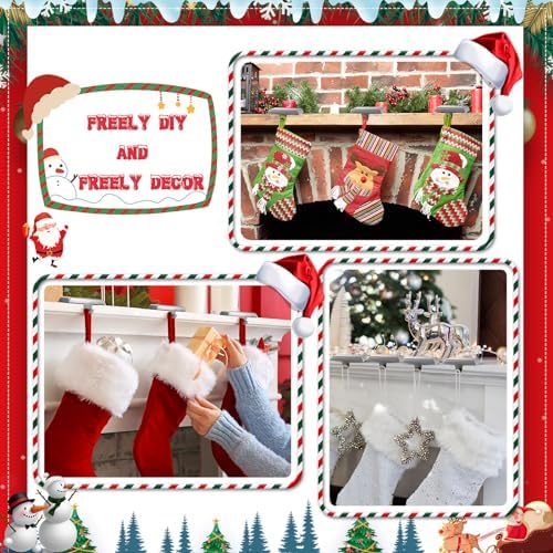Yaocom 4 Pcs Christmas Stocking Holders Metal Fireplace Hooks,Silver - Image 6