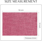Softalker Faux Linen Cloth Placemats Set of 12-12 x 18 Inch, Pink - Image 6