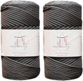 Makromecity, 2 Skeins of Polyester Macrame Cord 3mm x 131 Yards (394 feet) 3mm Polypropylene Anthracite Macrame Cord Crochet Macrame Bag Cord Crafts for Wall Hangings, Bags, Underplate, Rug… by Makromecity