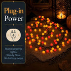 QBIS Halloween Lights, Orange Yellow Red, 120 Berry Cluster Lights,6.5ft - Image 4