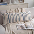 Cethom Blue Boho Lumbar Pillow Covers 14x36 Long, Stripe Textured Decorative Couch Pillow Cases for Bed, Sofa, Living Room, Bedroom, Farmhouse Home Accent Cushion Covers, Pack of 1 by Cethom