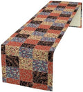 Boho Floral Patchwork Table Runner, Retro Rustic Flowers Country Garden Flowers Paisley Bohemian Farmhouse Blue Red Pattern for Home Kitchen Table Decor Dining Coffee Room Party Decor 13x120in by Unknown